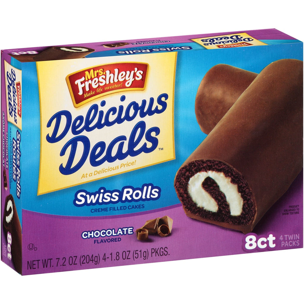 Mrs. Freshley's Swiss Rolls, 8-ct. Packs