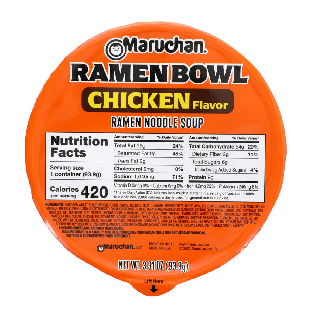 Maruchan Chicken Flavored Ramen Bowls, 3.31-oz.