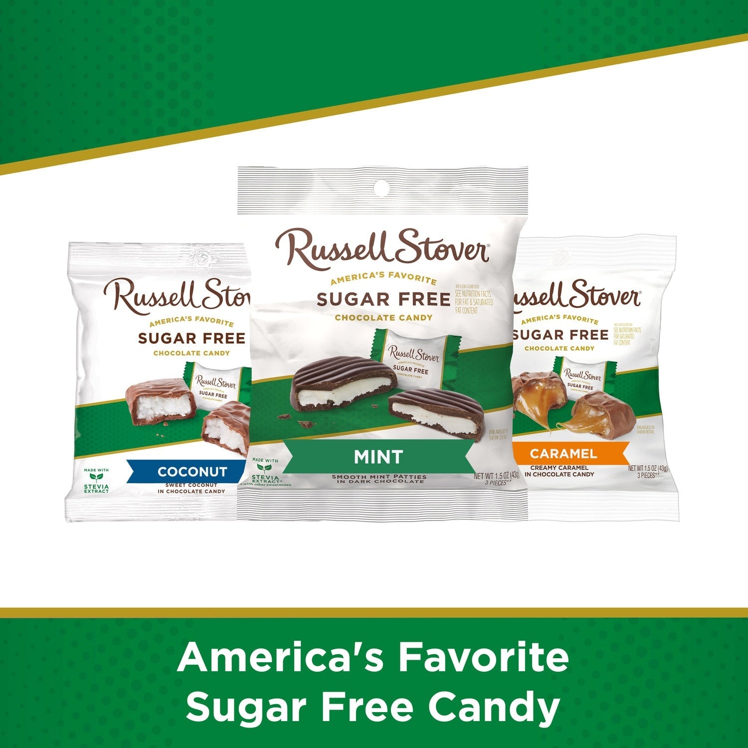 Russell Stover Sugar Free Mint Chocolate Candy, 1-ct.