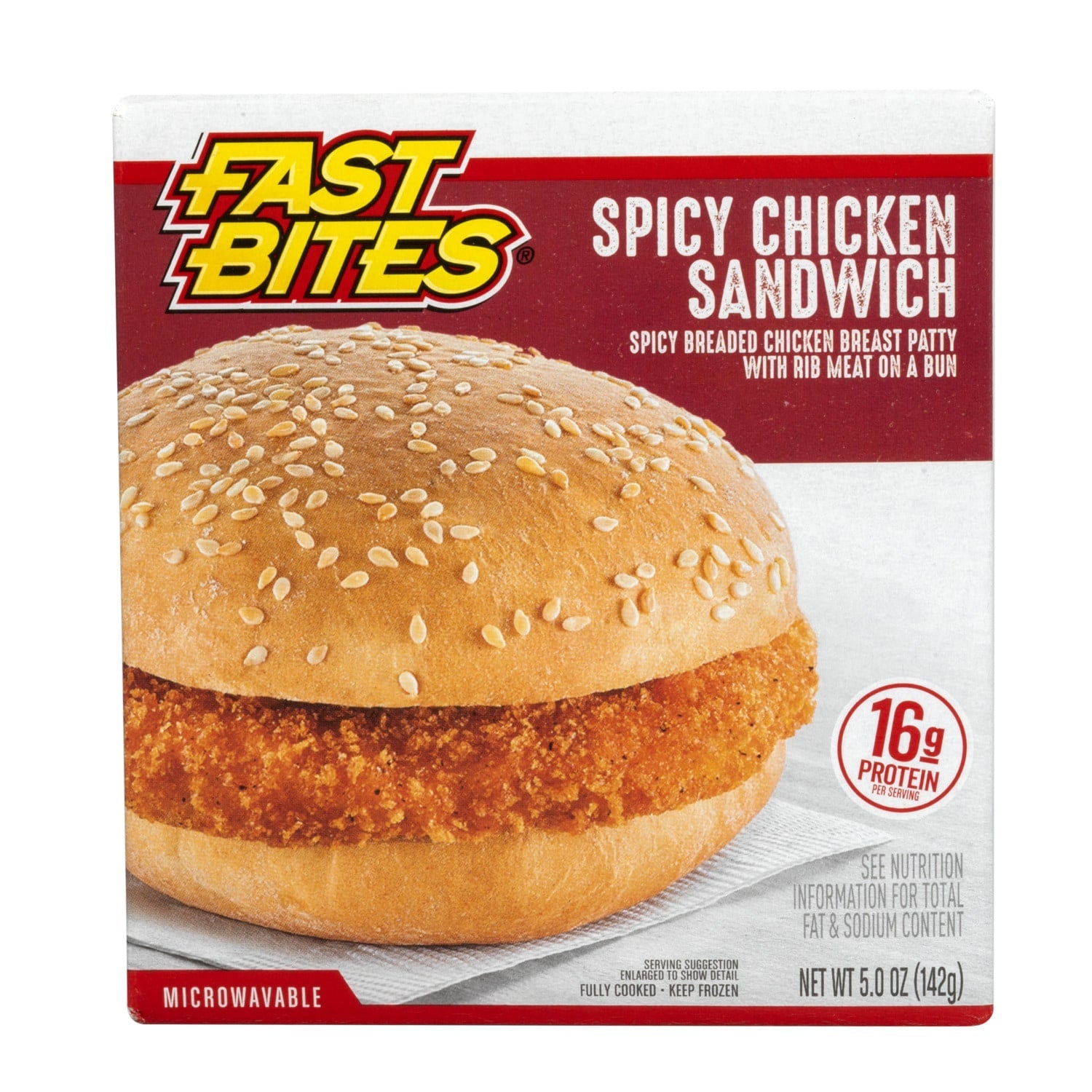 Fast Bites Frozen Spicy Breaded Chicken Sandwich, 5 oz.
