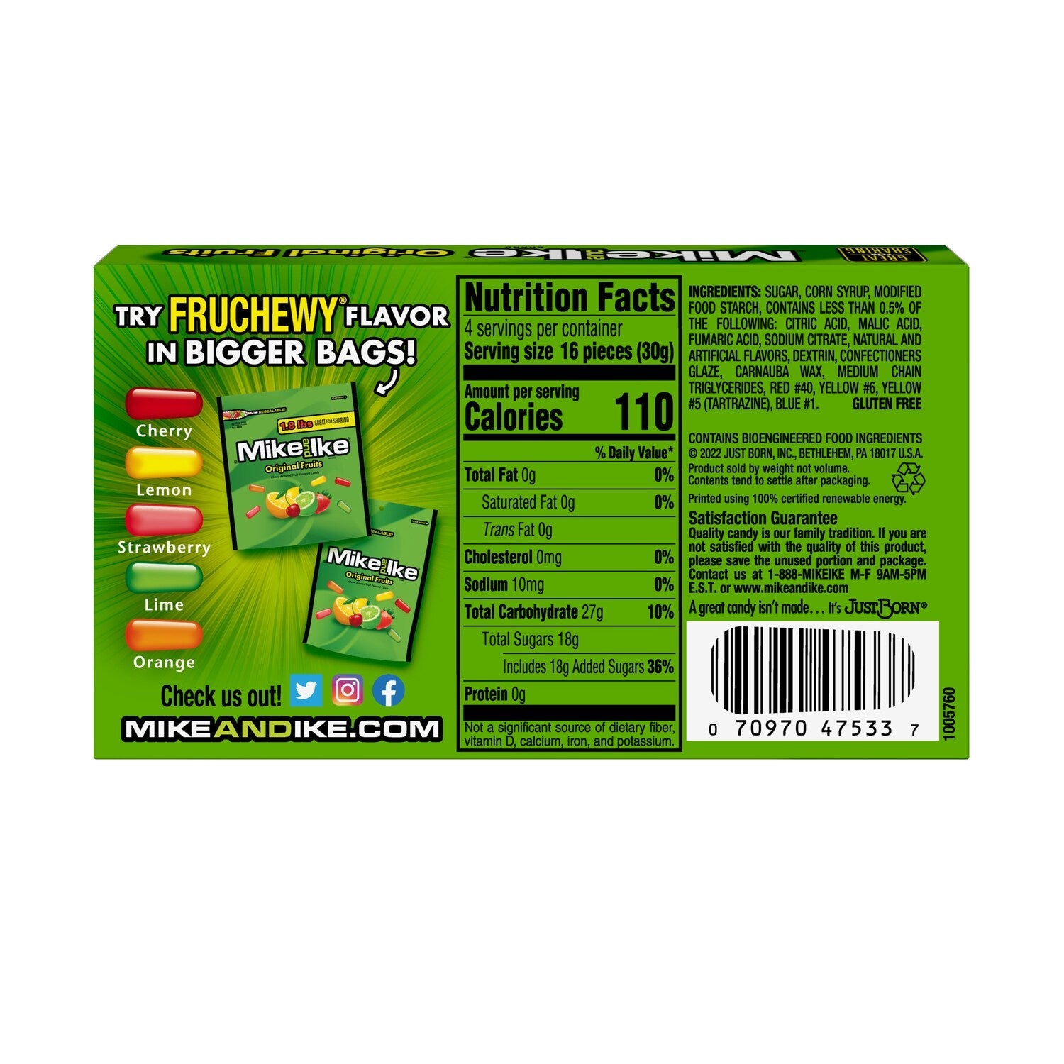 Mike and Ike Original Fruits Theatre Box, 4.25 oz., 1 ct.