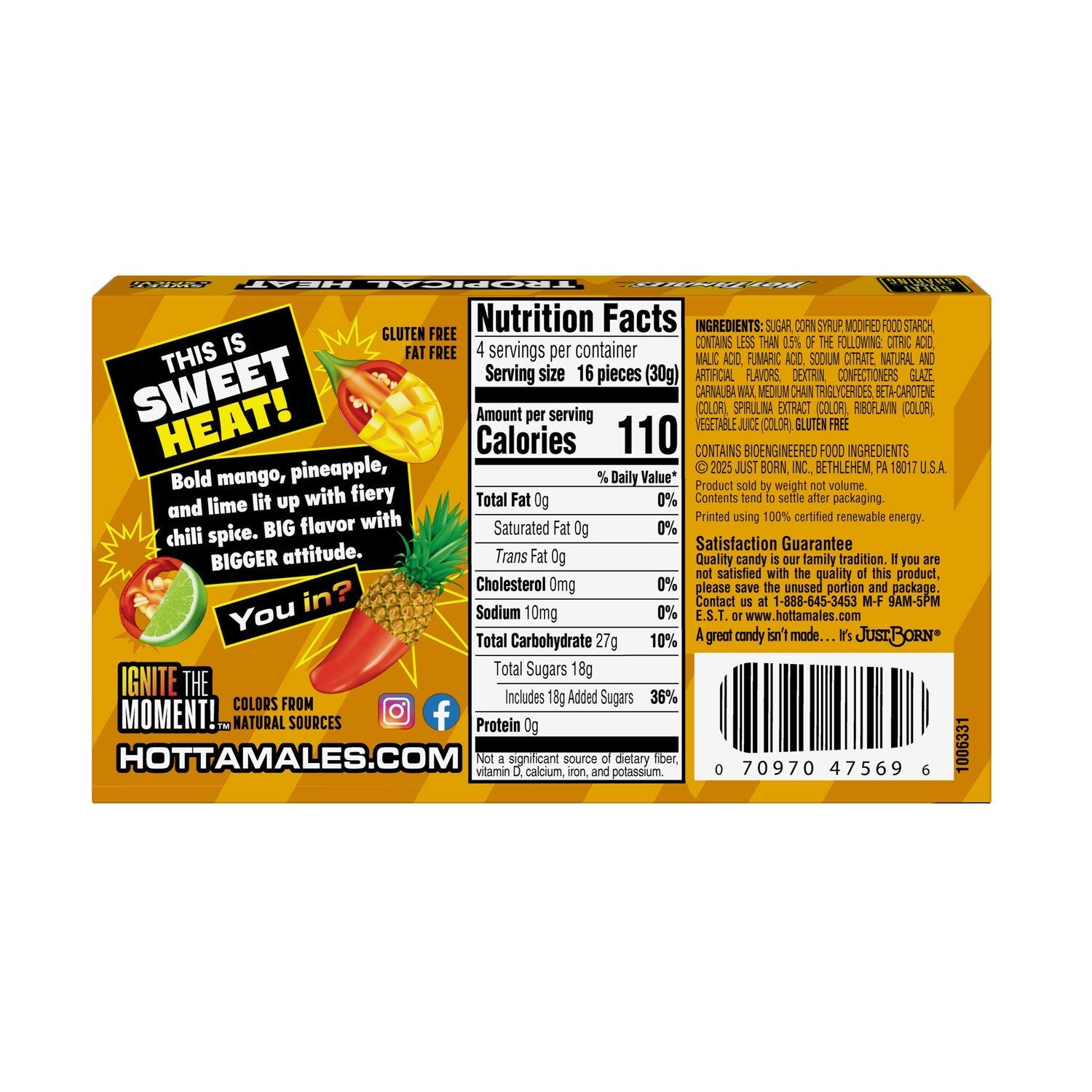 Hot Tamels Tropical Heat Sweet And Spicy Fruit Flavored Candies, Assorted Flavors, 1-ct.