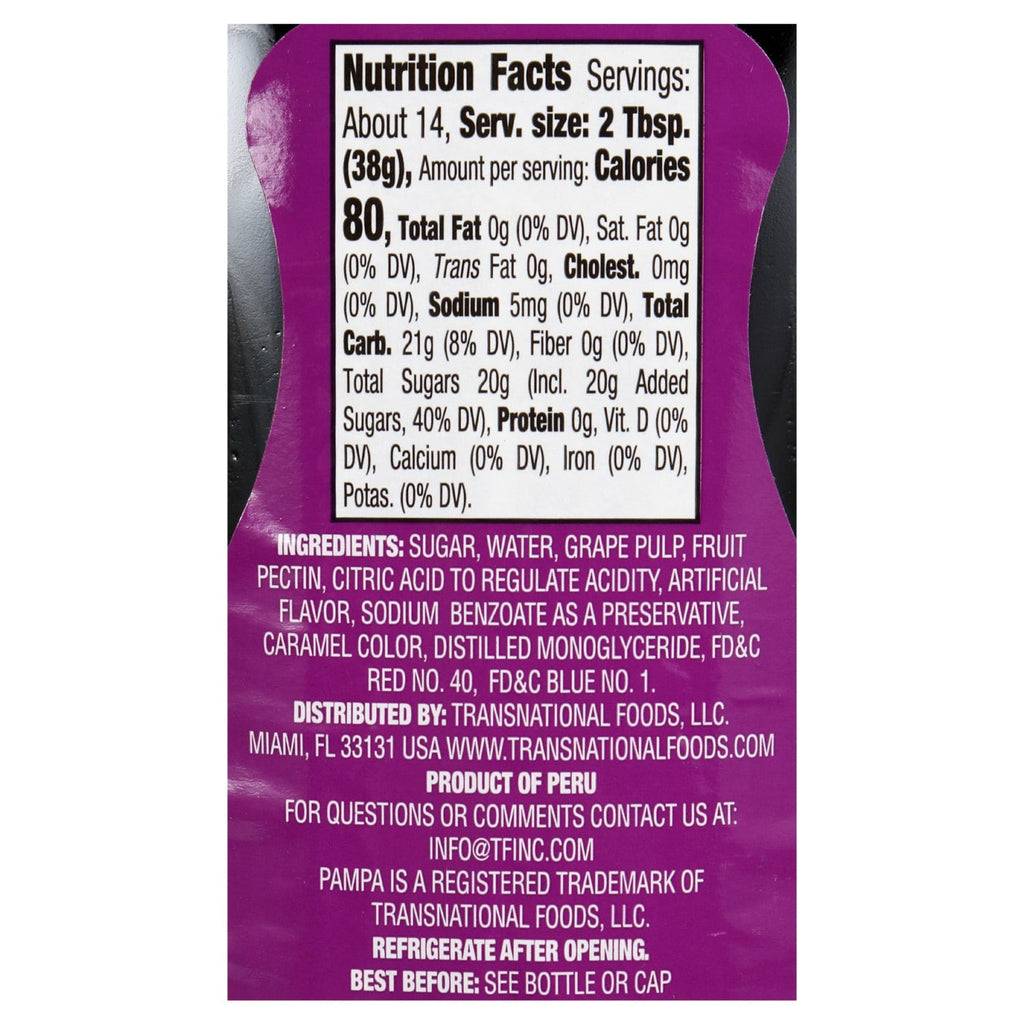 Pampa Grape Flavored Fruit Spread, 19 oz. Squeeze Bottles
