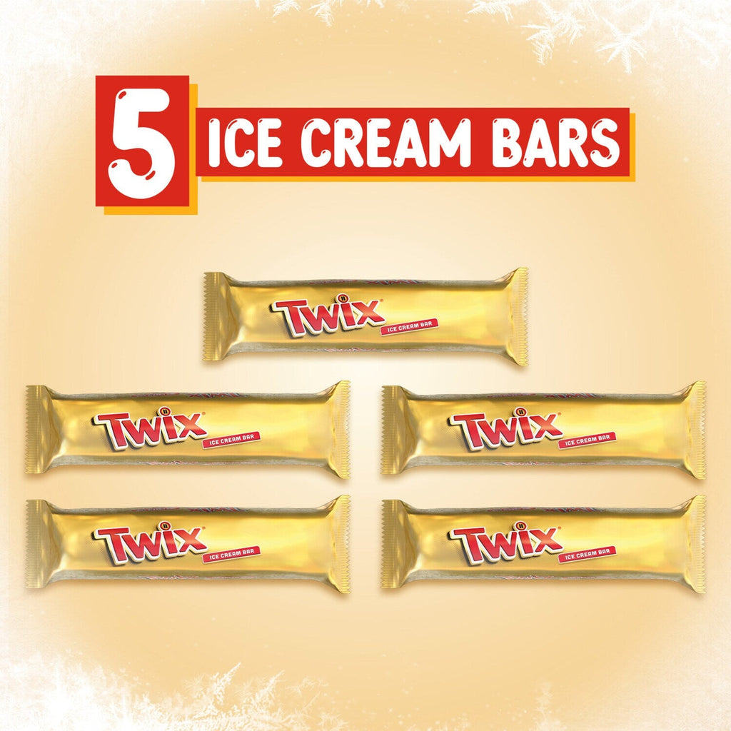 Mars TWIX Caramel Vanilla Milk Chocolate Ice Cream Bars, 5 Pack Box