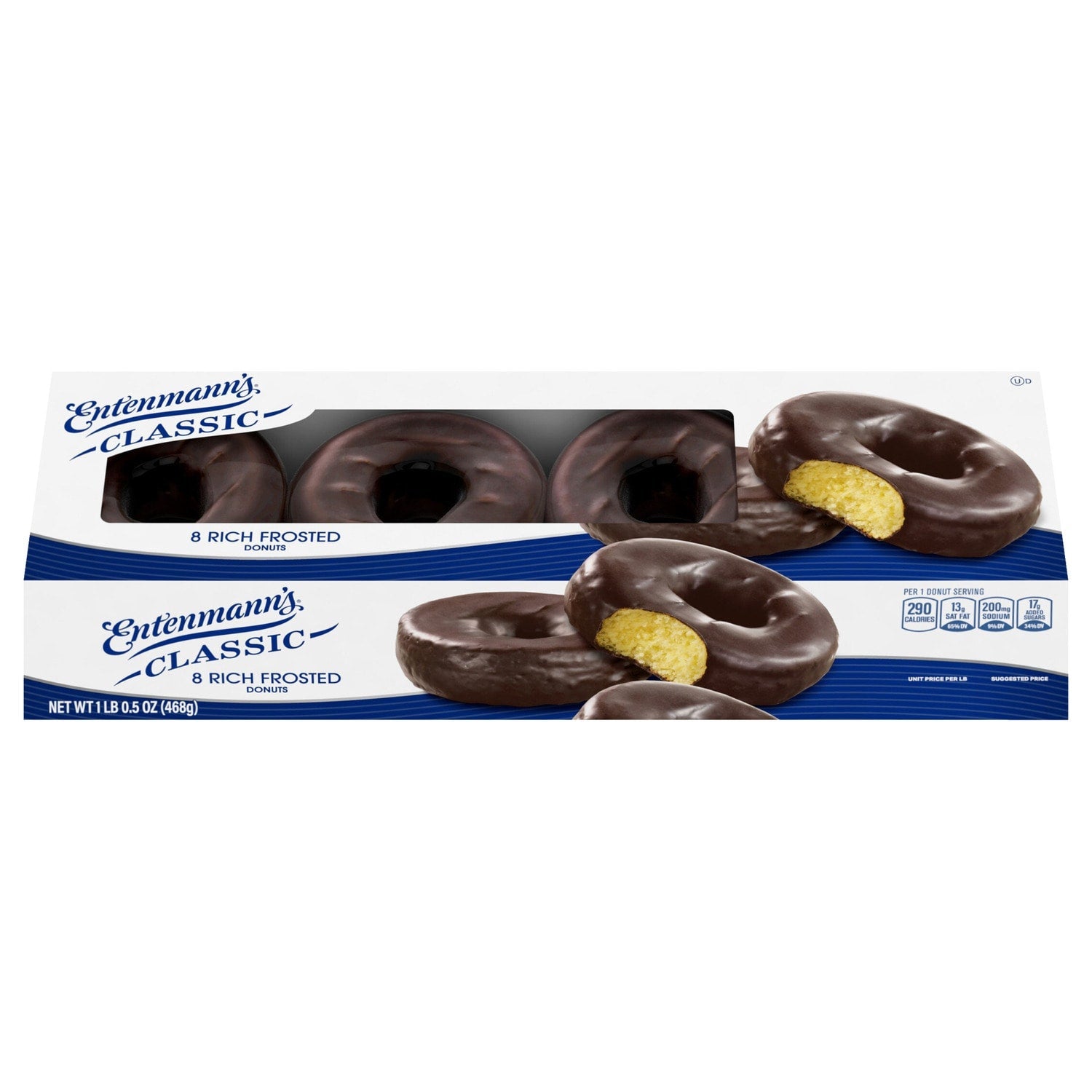 Entenmann's Classic Rich Frosted Donuts, 8 count, 16.5 oz