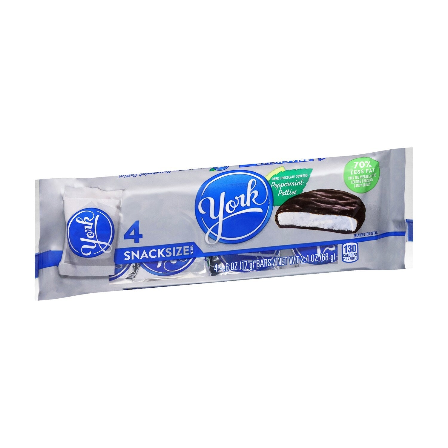 York Dark Chocolate Covered Peppermint Patties, 4-pc Pack.