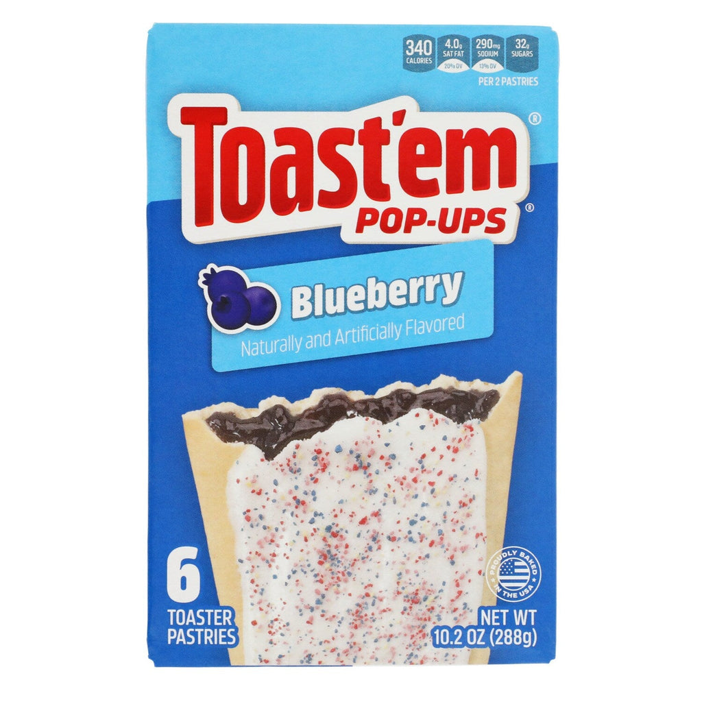 Toast'em Pop-Ups Frosted Blueberry Toaster Pastries, 6-pc Pack.