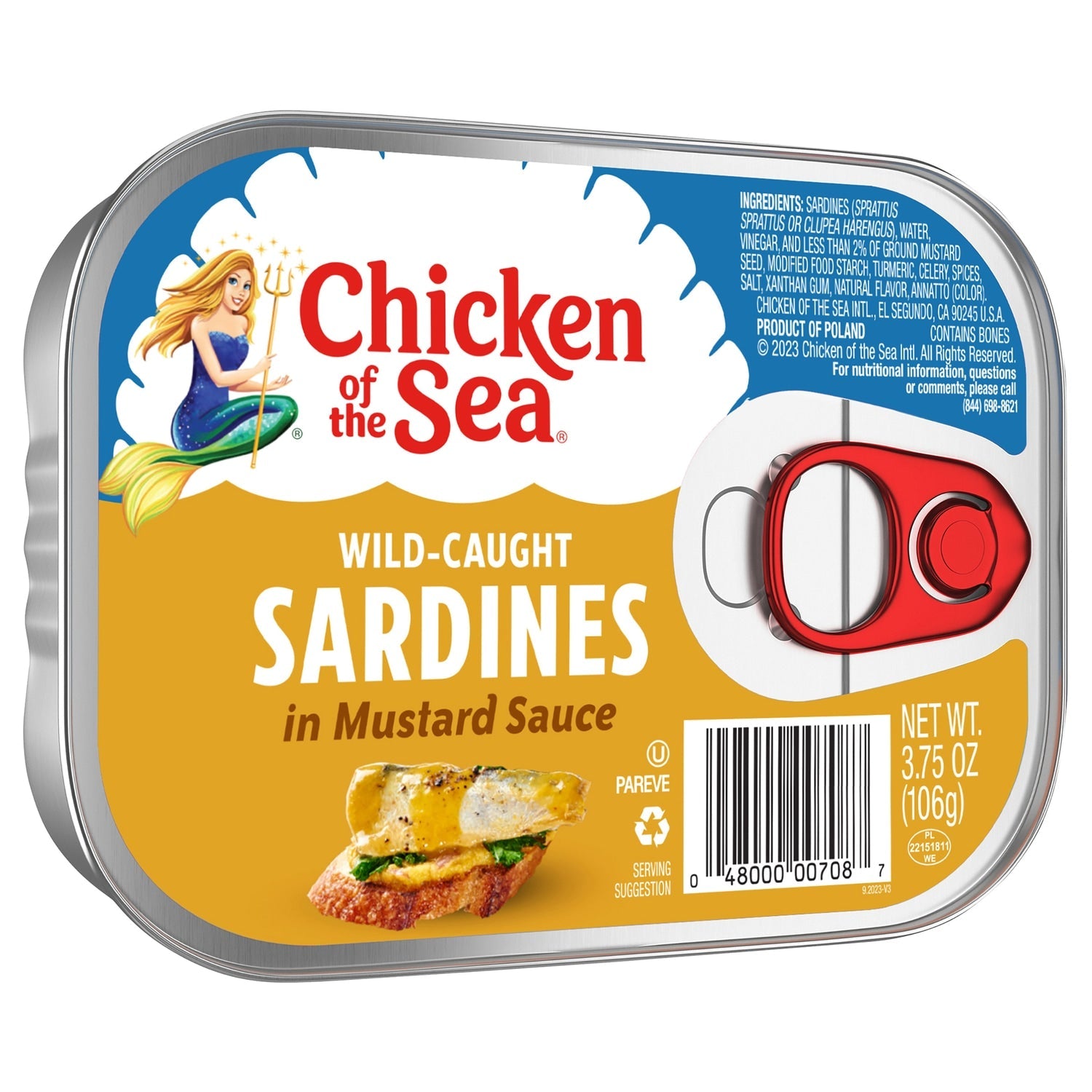Chicken of the Sea Wild Caught Sardines in Mustard Sauce, 3.75 oz.