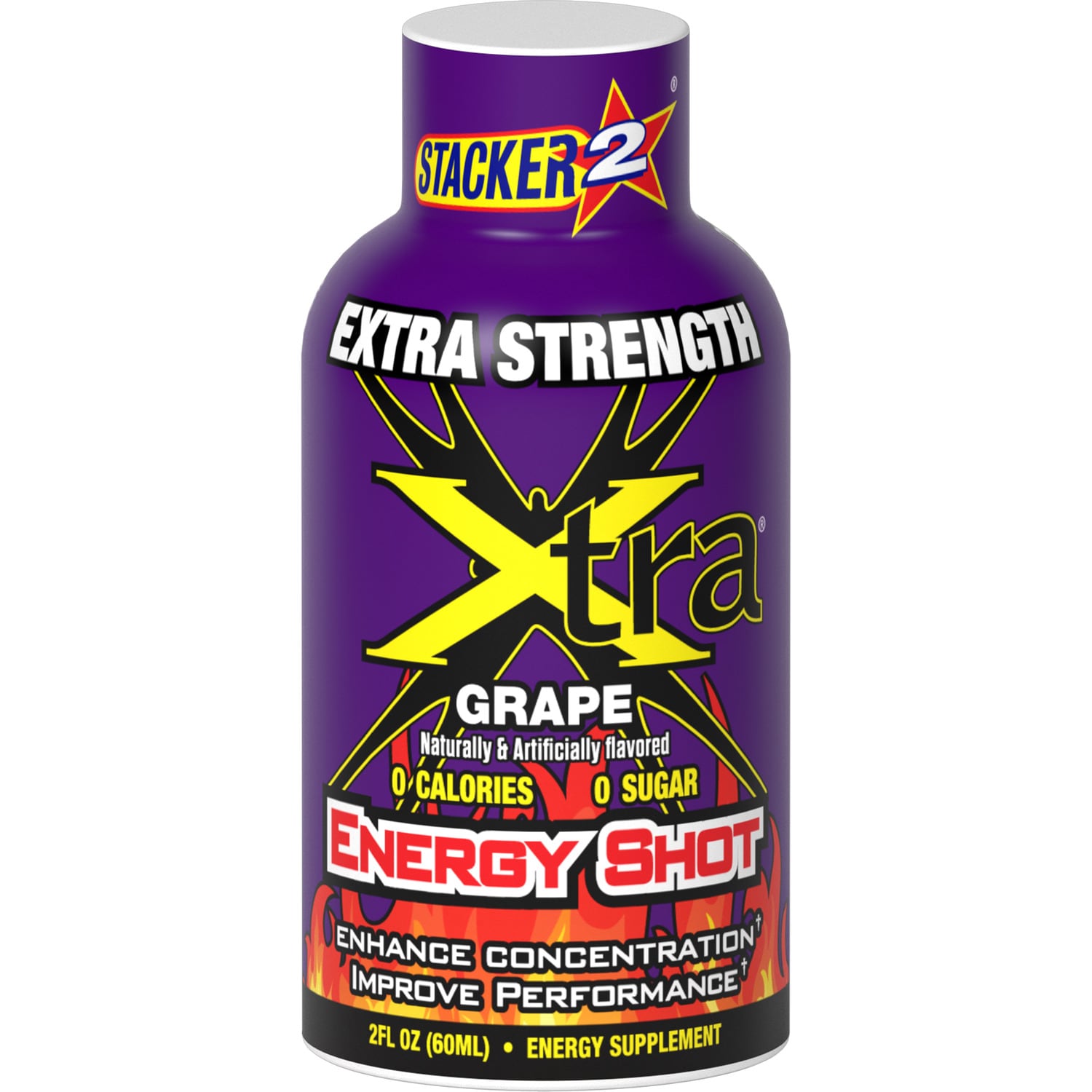 Stacker 2 Extra Strength Grape Xtra Energy Shots, 2 oz. Bottles