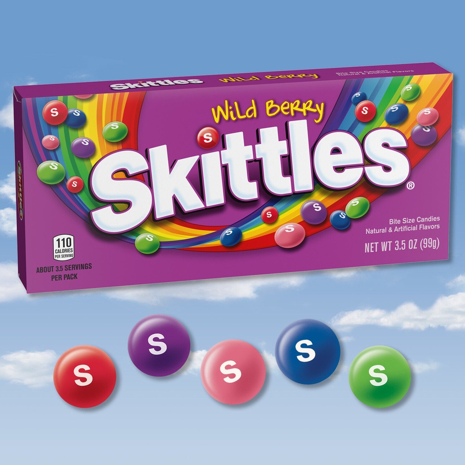 SKITTLES Wild Berry Chewy Candy Theater Box, 3.5 oz Box