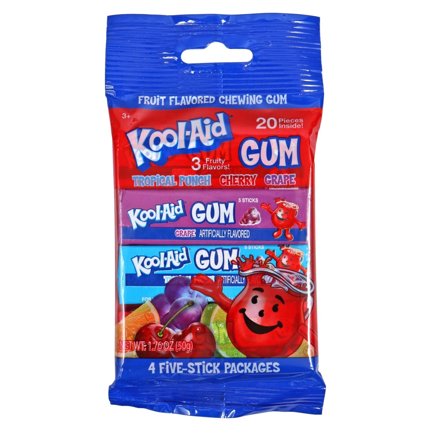 Kool-Aid Flavored Gum, Assorted Flavors, 4-pc Pack.