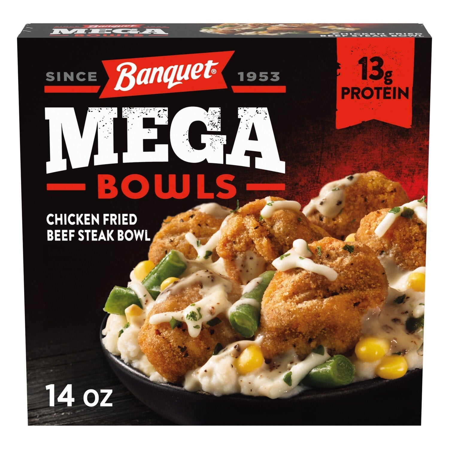 Banquet MEGA Bowls Chicken Fried Beef Steak Bowl, 1-ct.