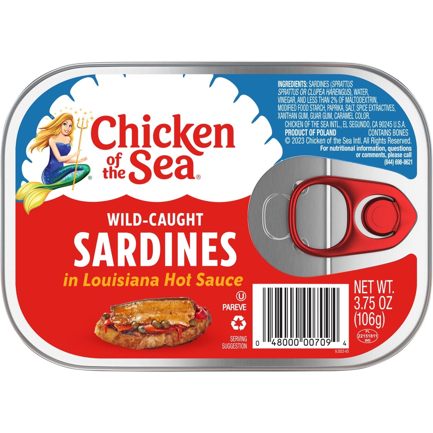 Chicken of the Sea Sardines in Hot Sauce, 3.75 oz.