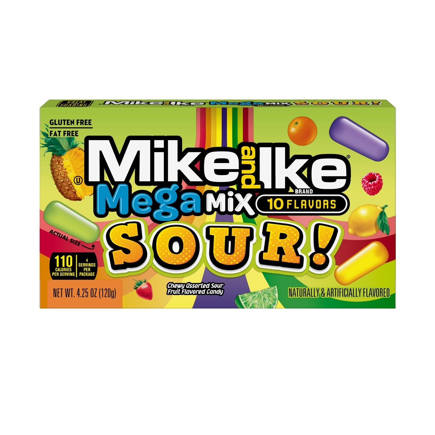 Mike And Ike Mega Mix Sour Theater Box Candy, 4.25 oz.