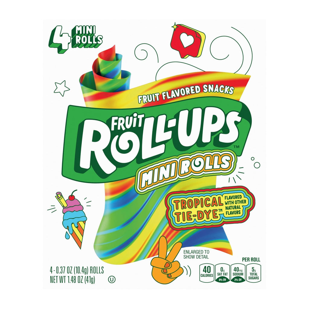 Fruit Roll-Ups Tropical Tie-Dye Mini Rolls, 4-ct. Box