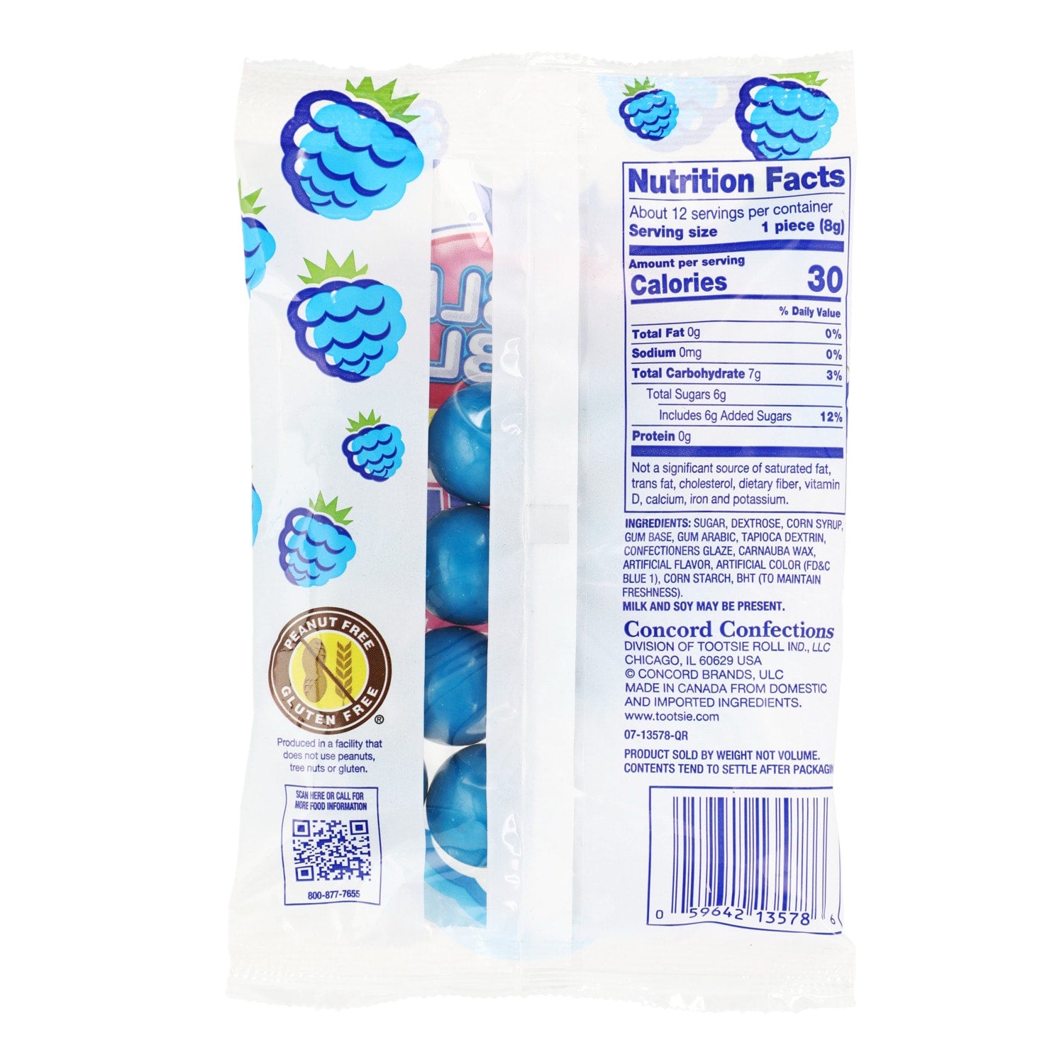 Dubble Bubble Blue Razzberry-Flavored Gum Balls, 3.3-oz.