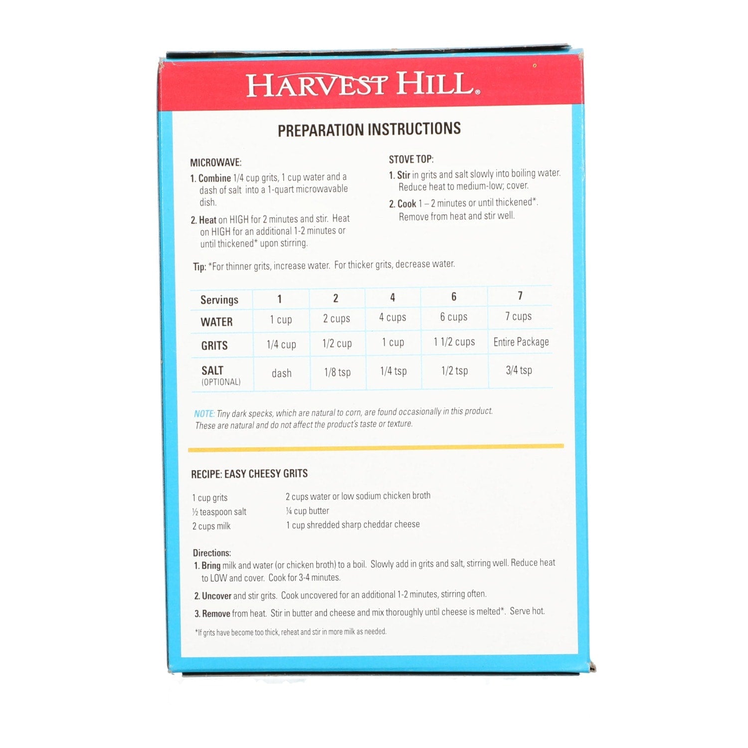 Harvest Hill Premium White Grits, 10 oz.