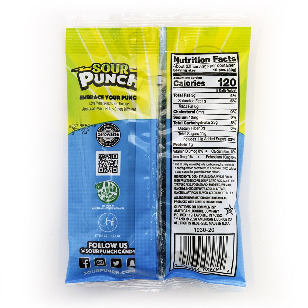 Sour Punch Bites Blue Raspberry Candies, 3.7-oz. Bag