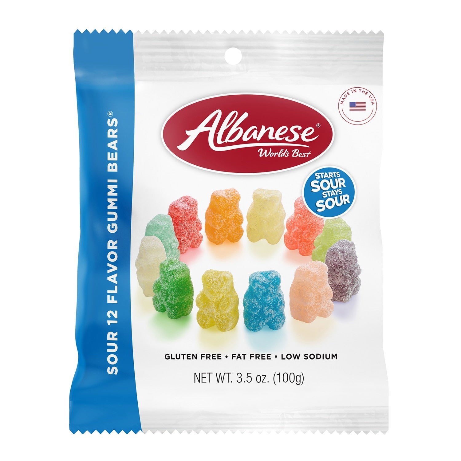 Albanese 12 Flavor Sour Gummi Bears, 3.5-oz.