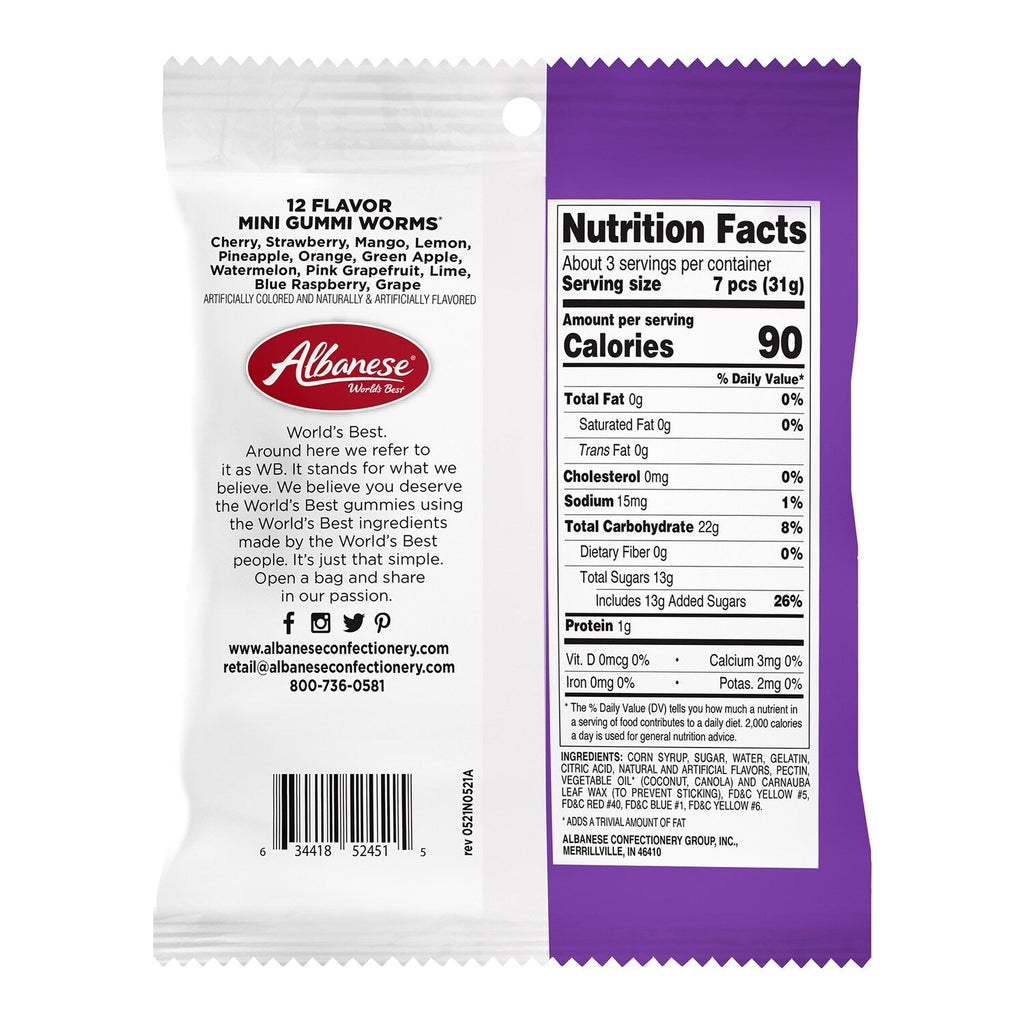 Albanese Mini Gummi Worms, 3.5-oz.