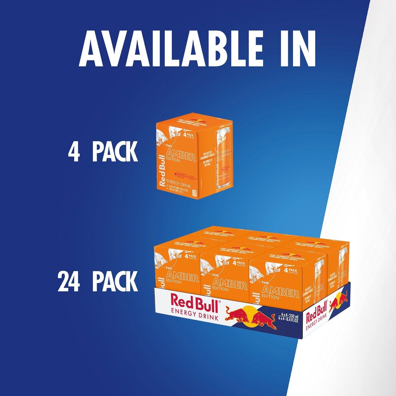 Red Bull Amber Edition Energy Drink, Strawberry Apricot, 80mg Caffeine, 8.4 fl oz Can