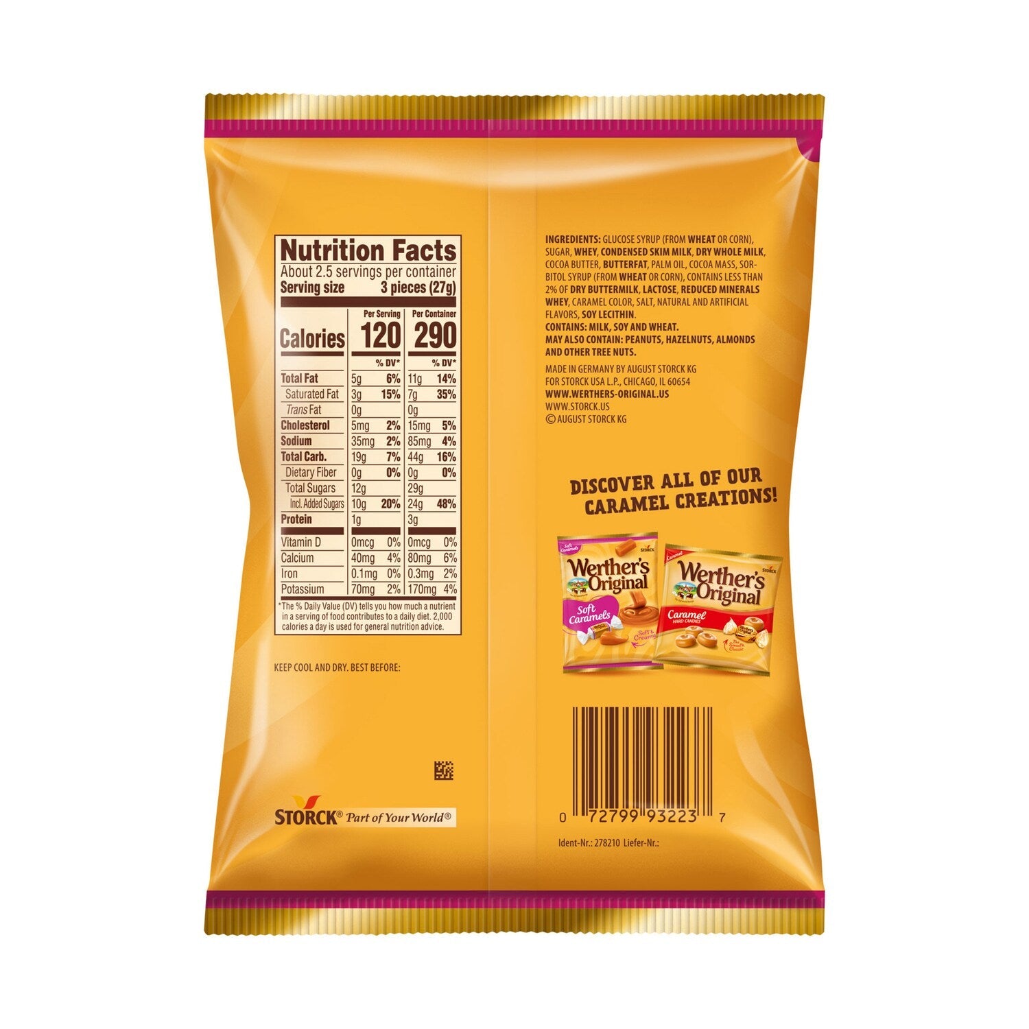 Storck Wrether's Original Chocolate Covered Caramels, 1-ct.