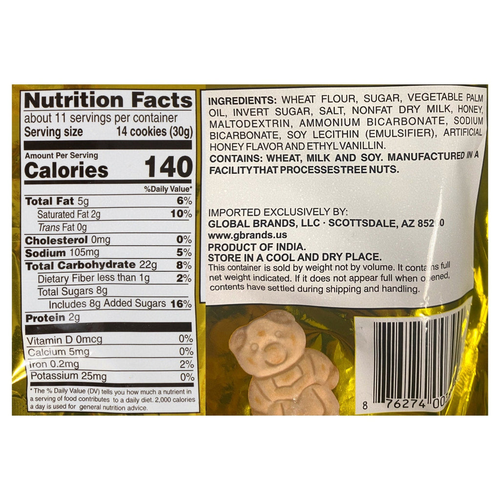 Global Brands Honey-Flavored Teddy Bear Cookies, 12 oz. Bags