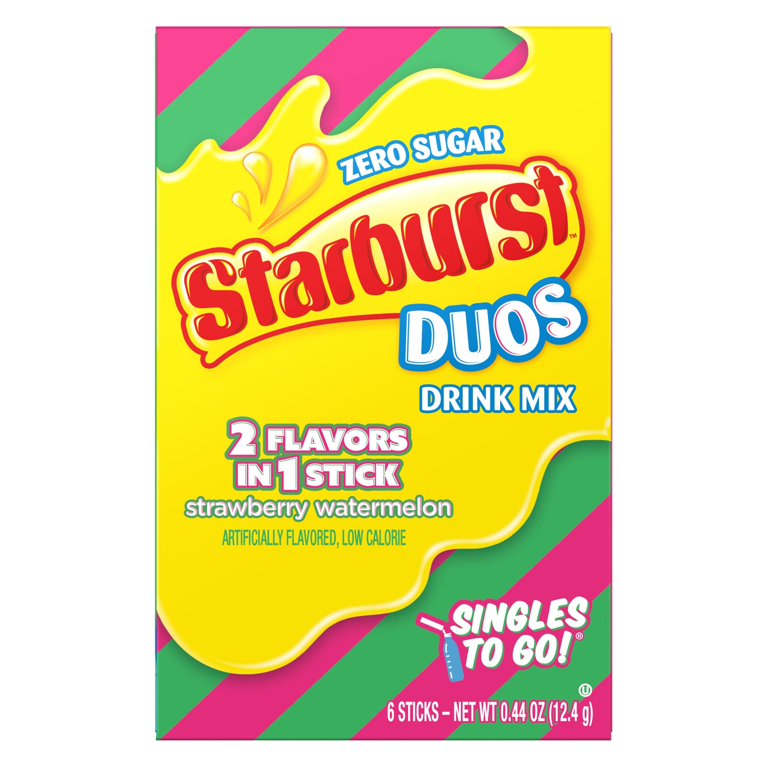 Starburst DUOS Zero Sugar Strawberry Watermelon Drink Mix, 6-pc Pack.