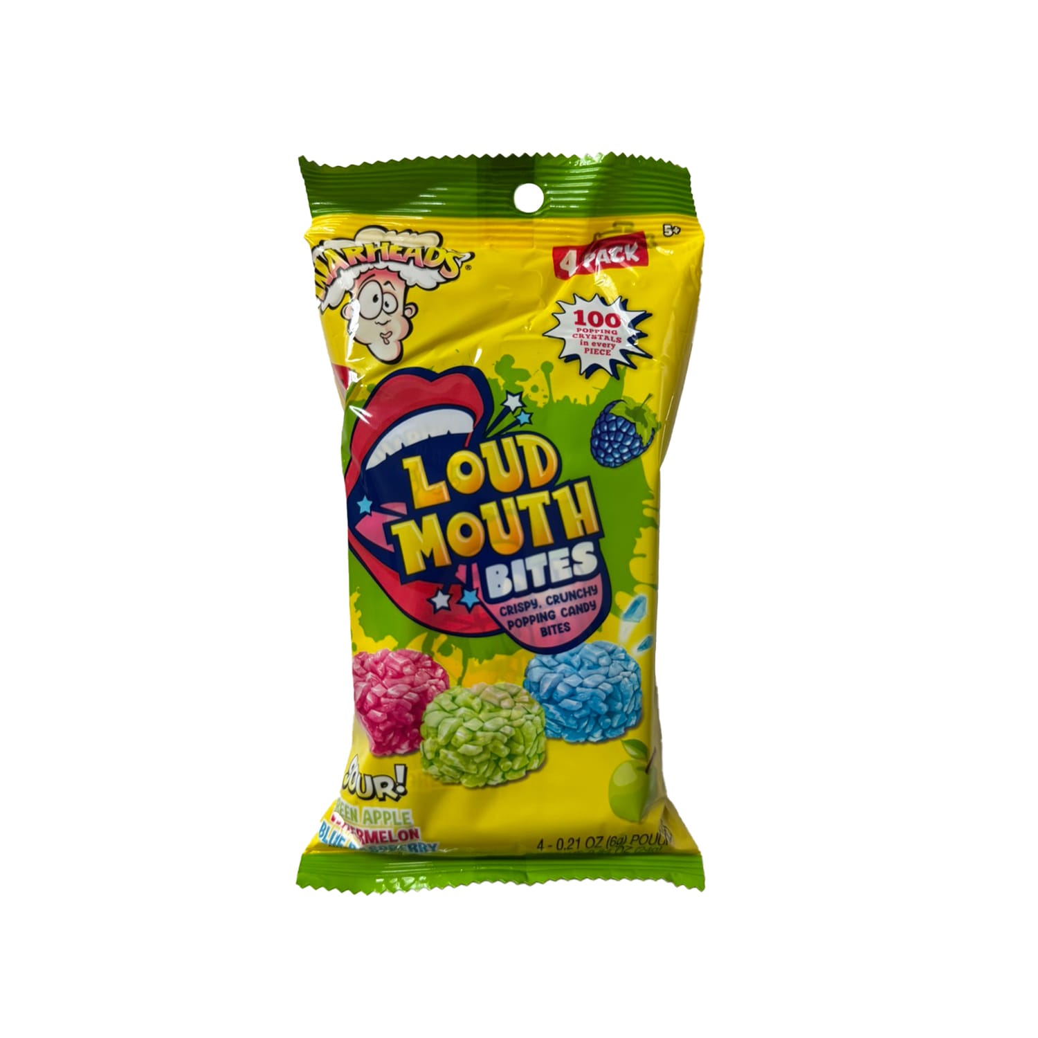 Warheads Loud Mouth Bites, 4-pc Pack.