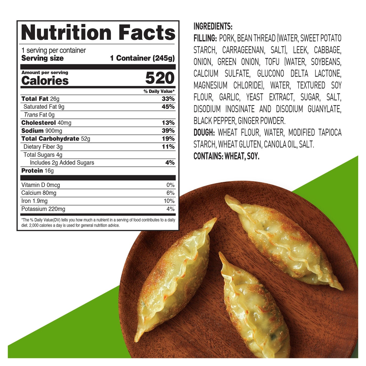 Bibigo Mandu Fully Cooked Extra Large Pork and Vegetable Dumplings, 1-ct.