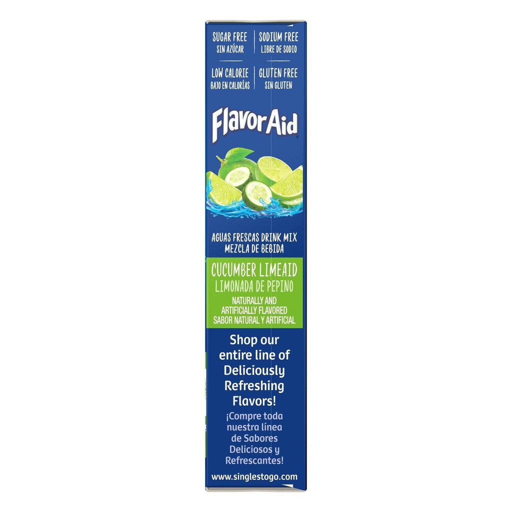 Flavor Aid Cucumber Limeade Drink Sticks, 8-pc Pack.