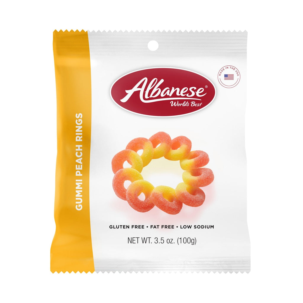 Albanese Gummi Peach Rings, 3.5-oz. Bag