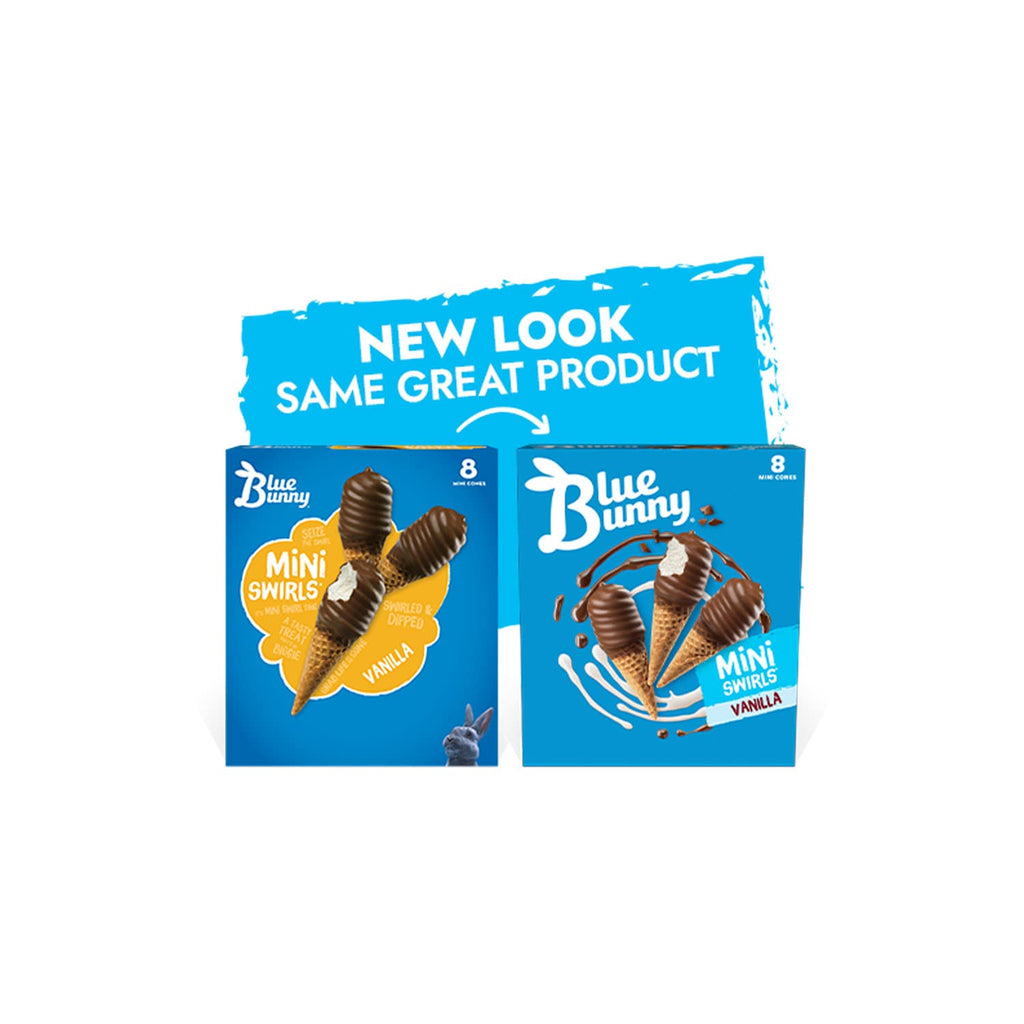 Blue Bunny Chocolate-Dipped Vanilla Mini Swirls Ice Cream Cones, 8-ct. Box
