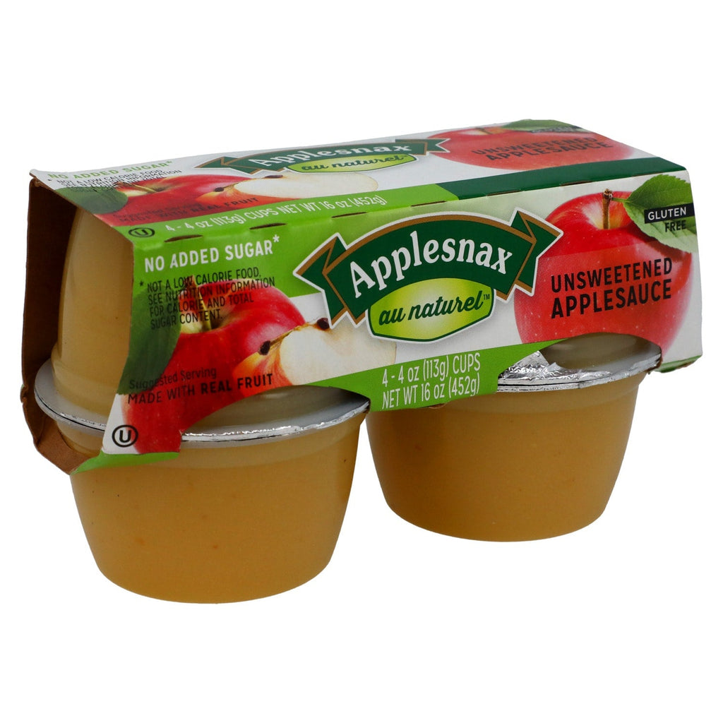 Applesnax Au Naturel Unsweetened Applesauce, 4-ct.
