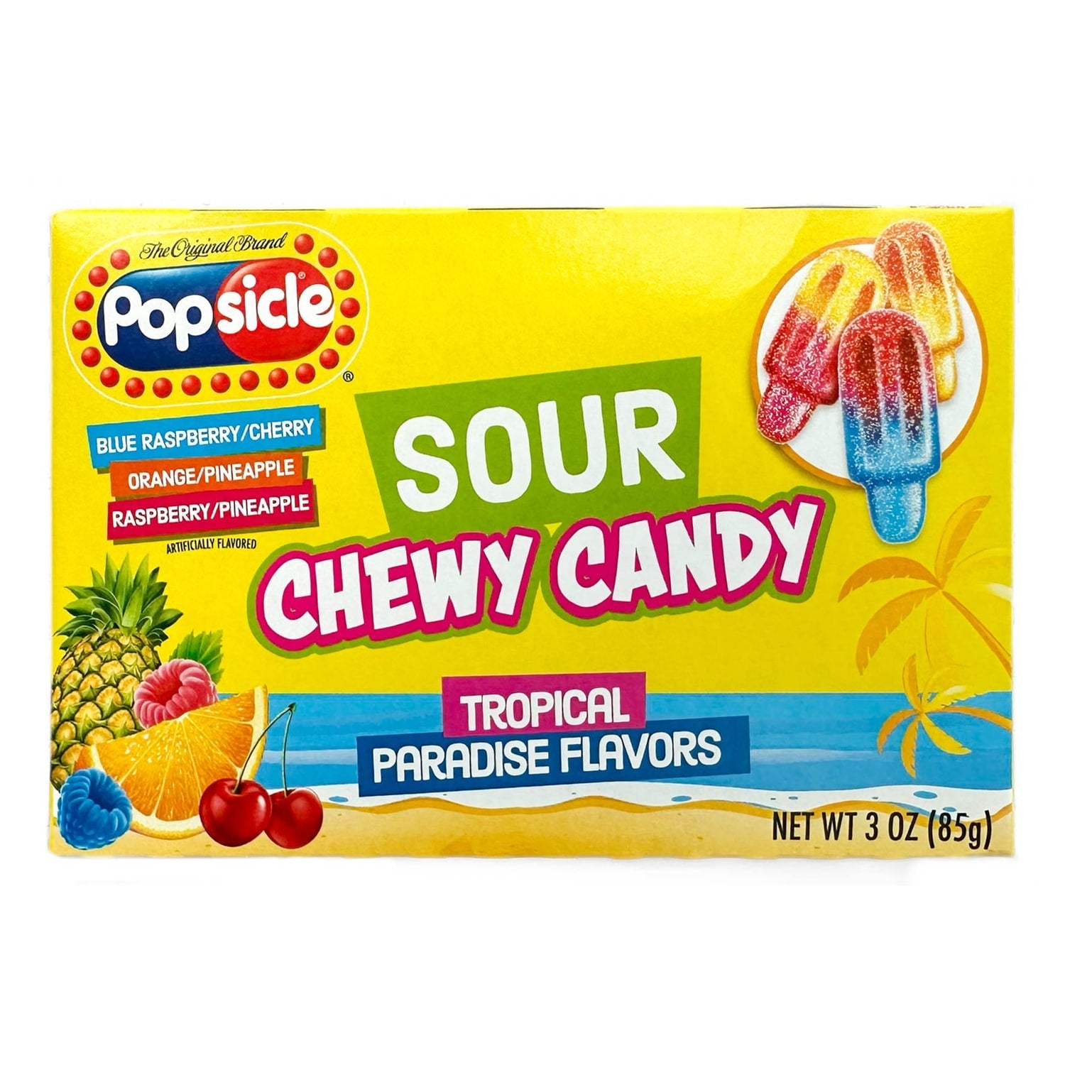 Popsicle Sour Chewy Candy With Tropical Paradise Flavors, Assorted Flavors, 1-ct.