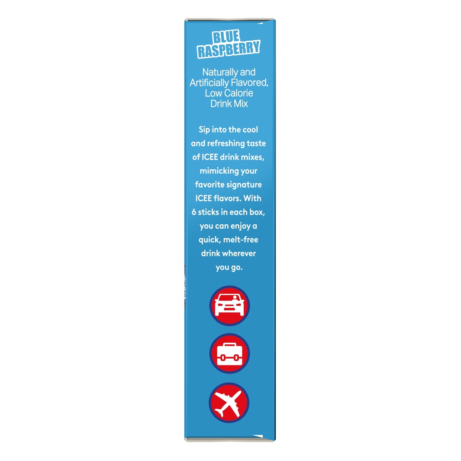 Icee Blue Raspberry-flavored Drink Sticks, 6-pc Pack.