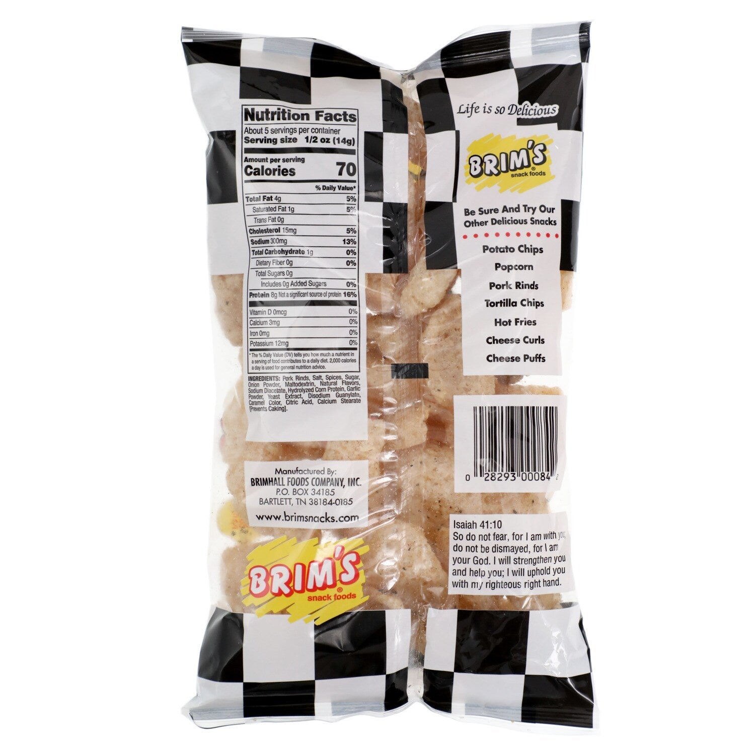 Brim's Salt and Pepper Fried Pork Rinds, 2.6-oz. Bags