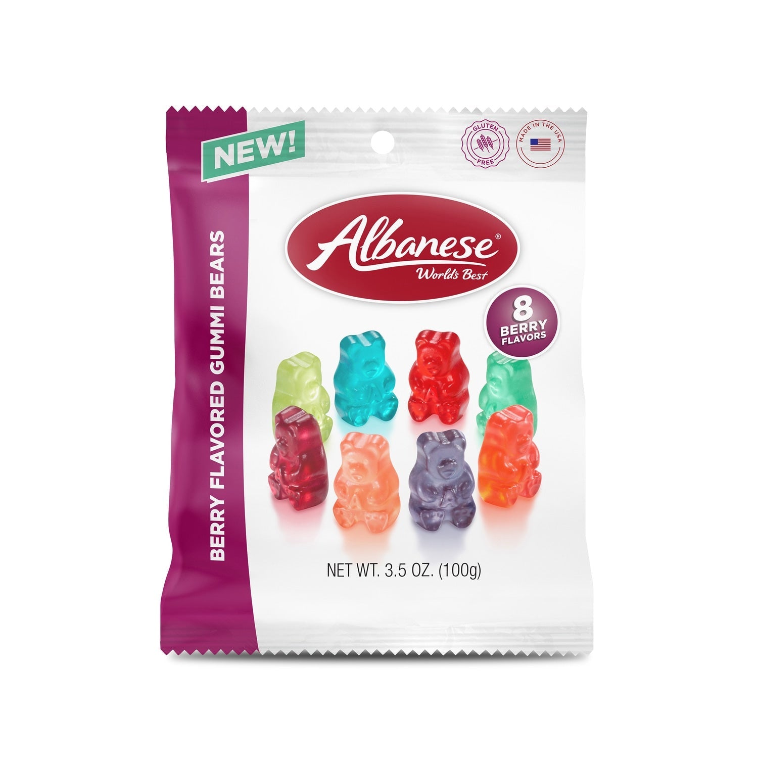 Albanese World's Best 8-Flavor Berry Gummi Bears, 3.5 oz.