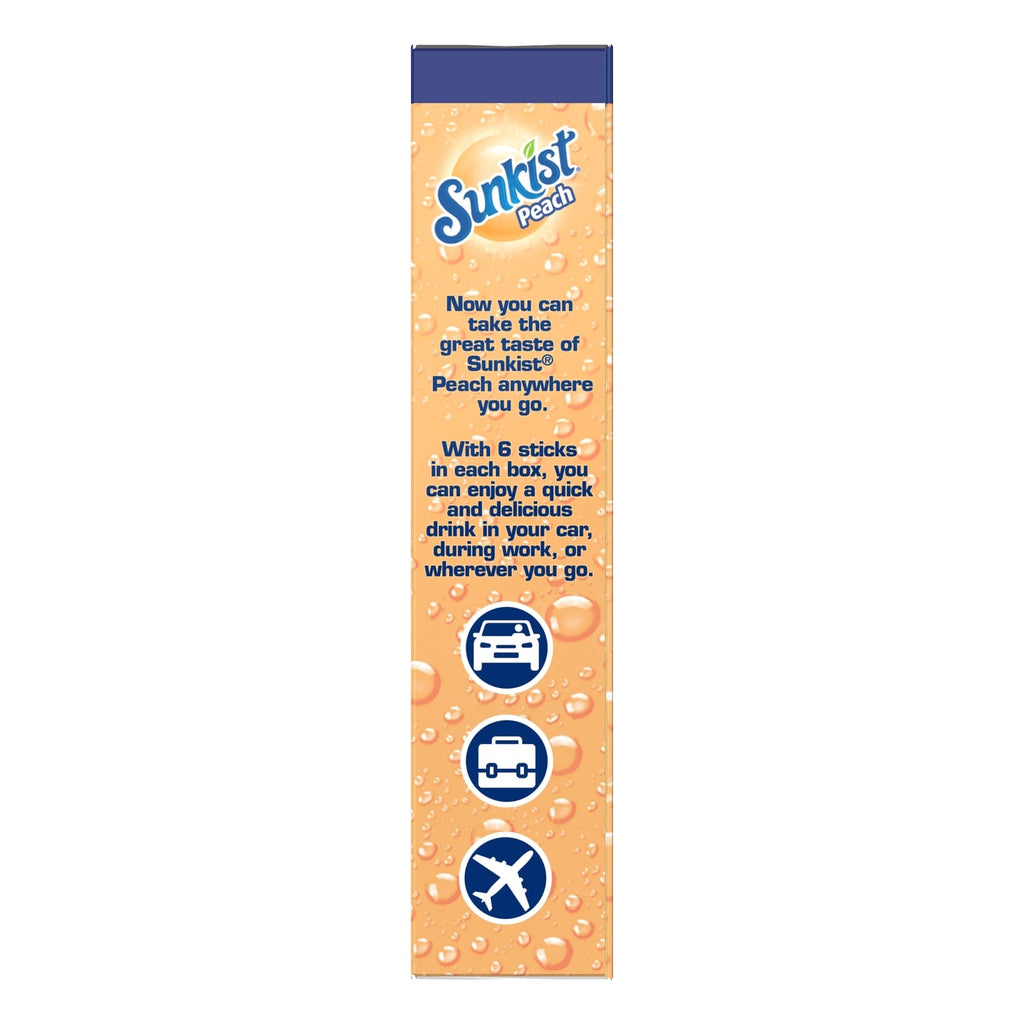Sunkist Peach-flavored Drink Mix Sticks, 6-pc Pack.