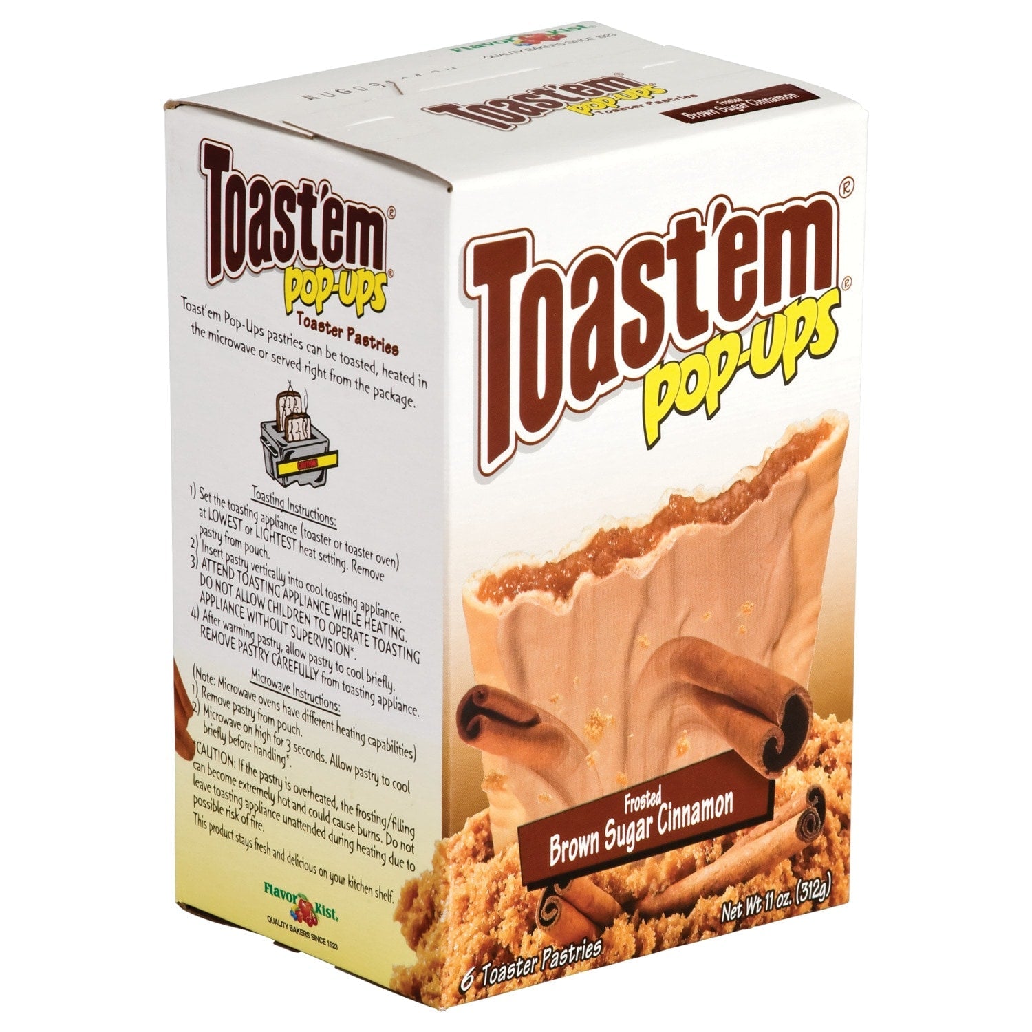 Toast'em Frosted Brown Sugar Cinnamon Pop-Ups, 6-pc Pack.