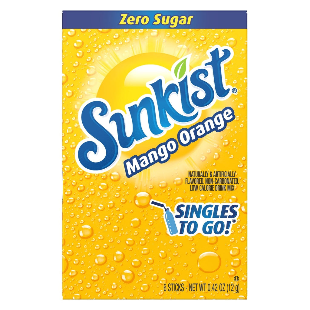 Sunkist Mango Orange-flavored Drink Sticks, 6-pc Pack.