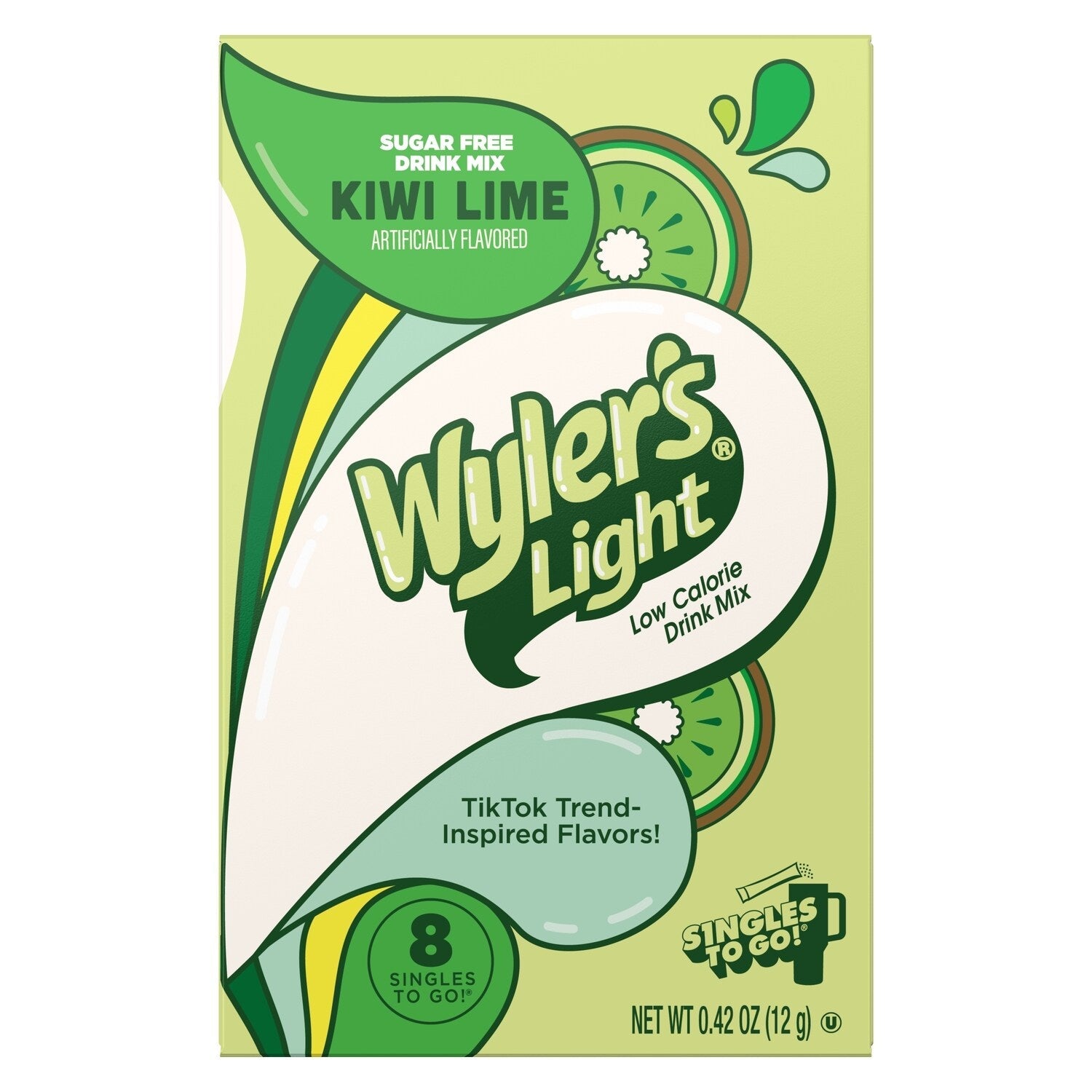 Wylerâs Light Kiwi Lime Drink Mix Sticks, 8-ct.