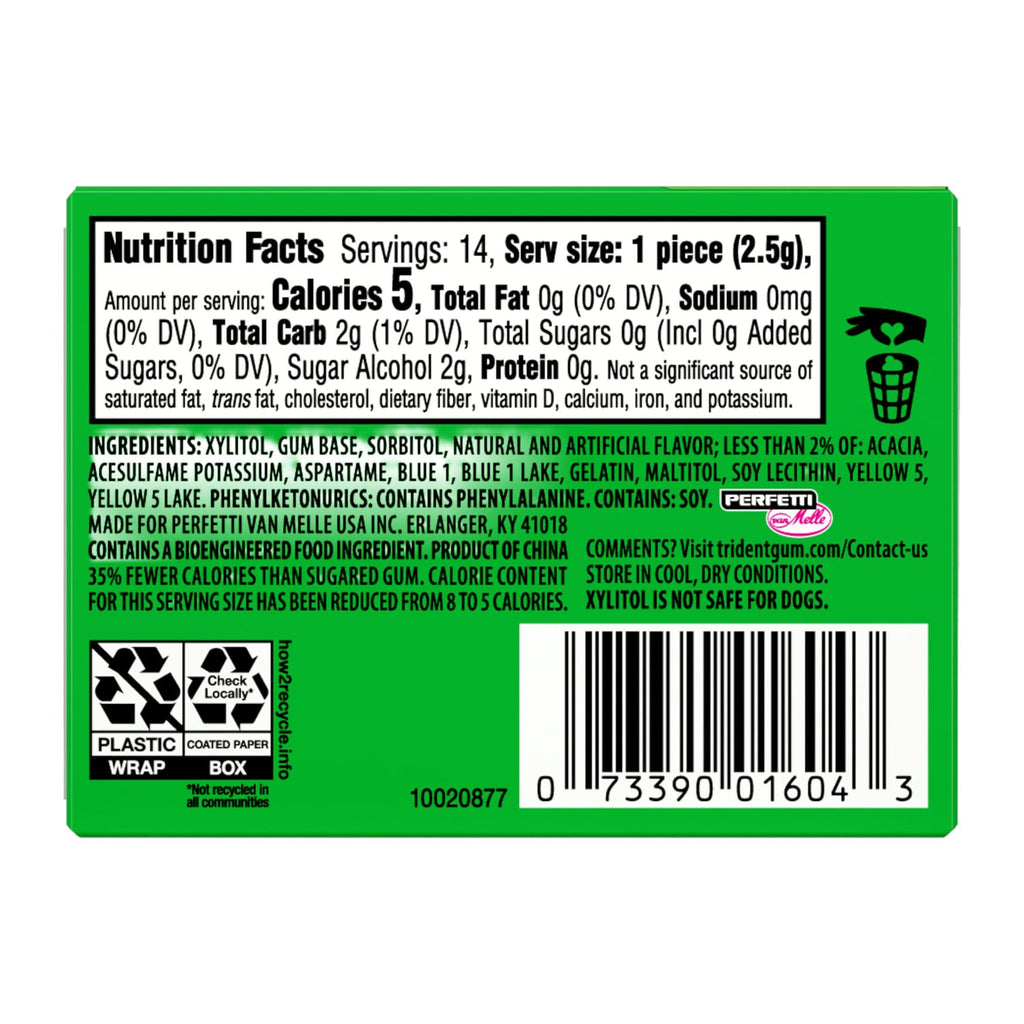 Trident Vibes Spearmint Flavored Gum, 14-pc Pack.