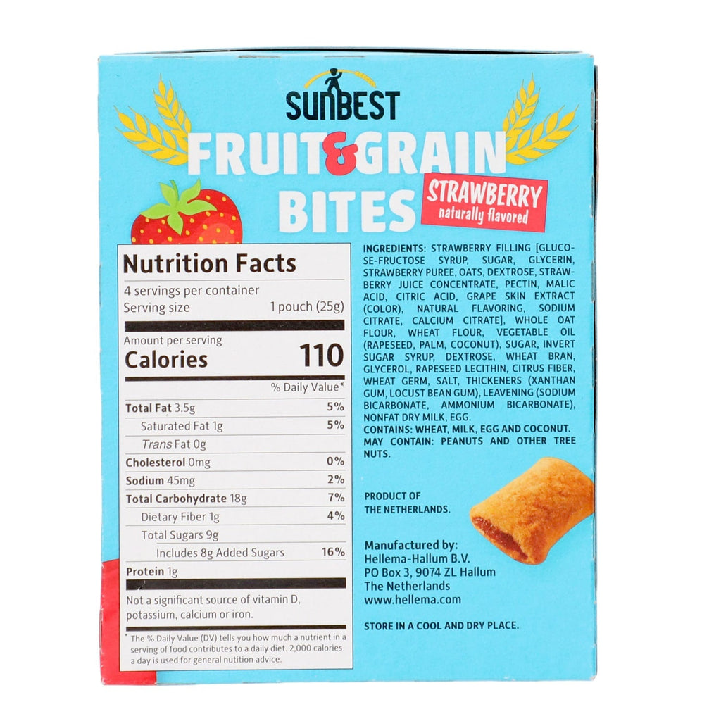 SunBest Strawberry Fruit &amp; Grain Bites, 4-pc Pack.