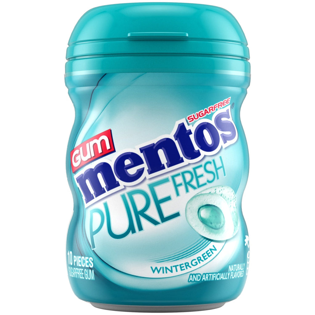 Mentos Sugar Free Wintergreen Fresh Gum Bottle, 1-ct.