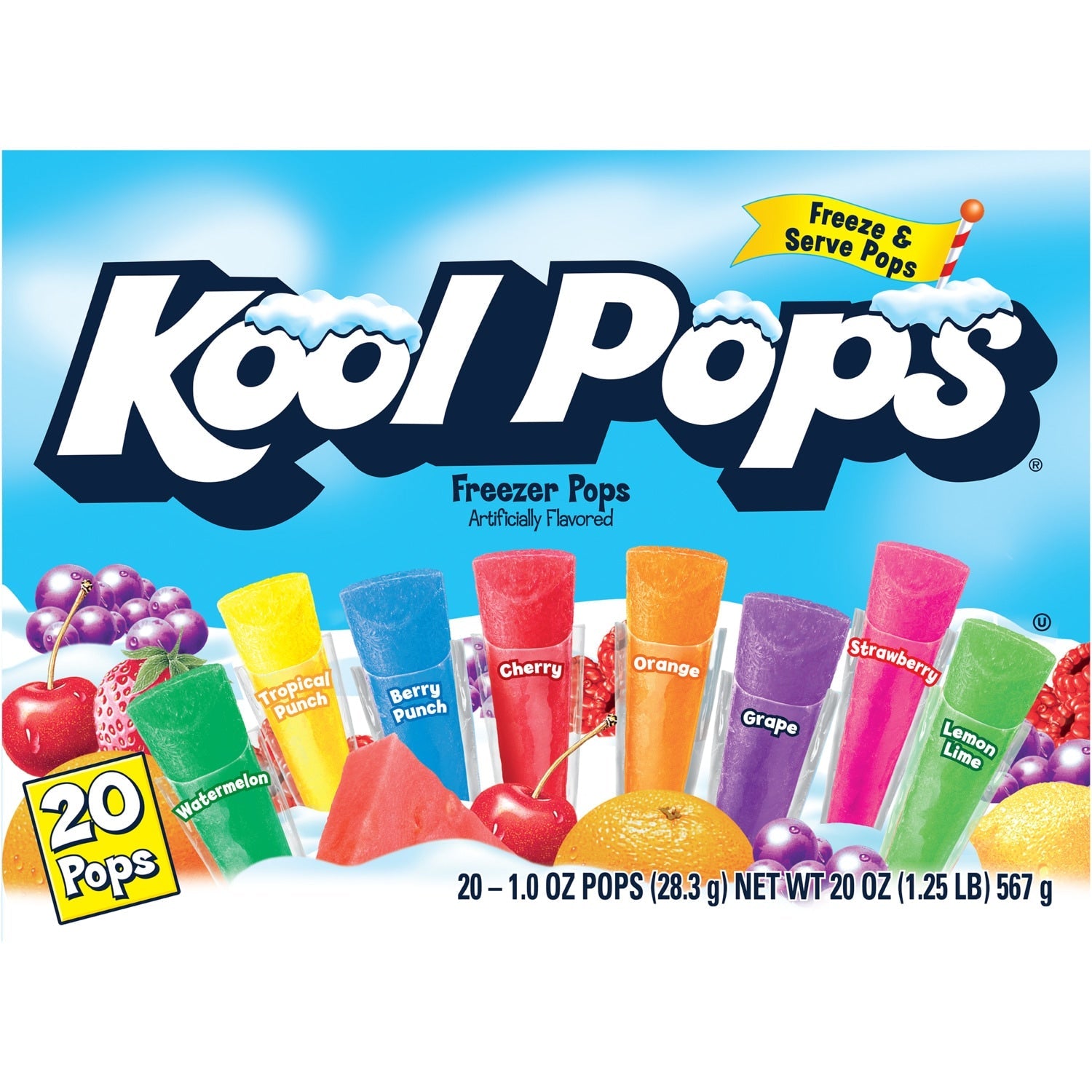 Kool Pops Original Freezer Pops, 20-ct. Boxes