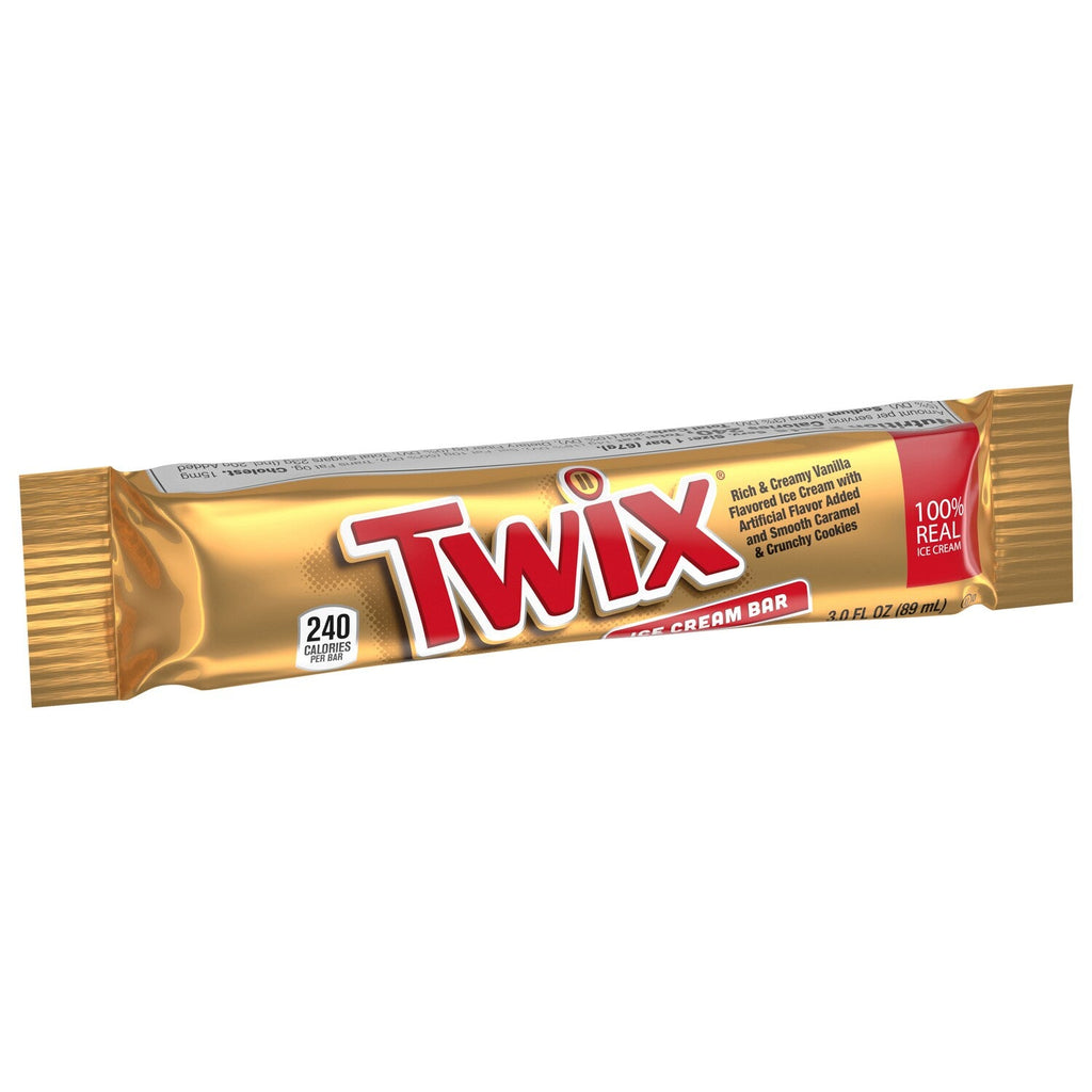 TWIX Ice Cream Bar Vanilla Caramel Chocolatey Cookie Dessert Bar, 3 Oz Bar