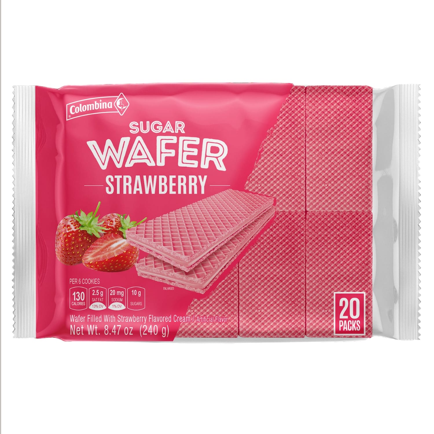 Colombina Sugar Wafer Cookies - Strawberry, 20 ct.
