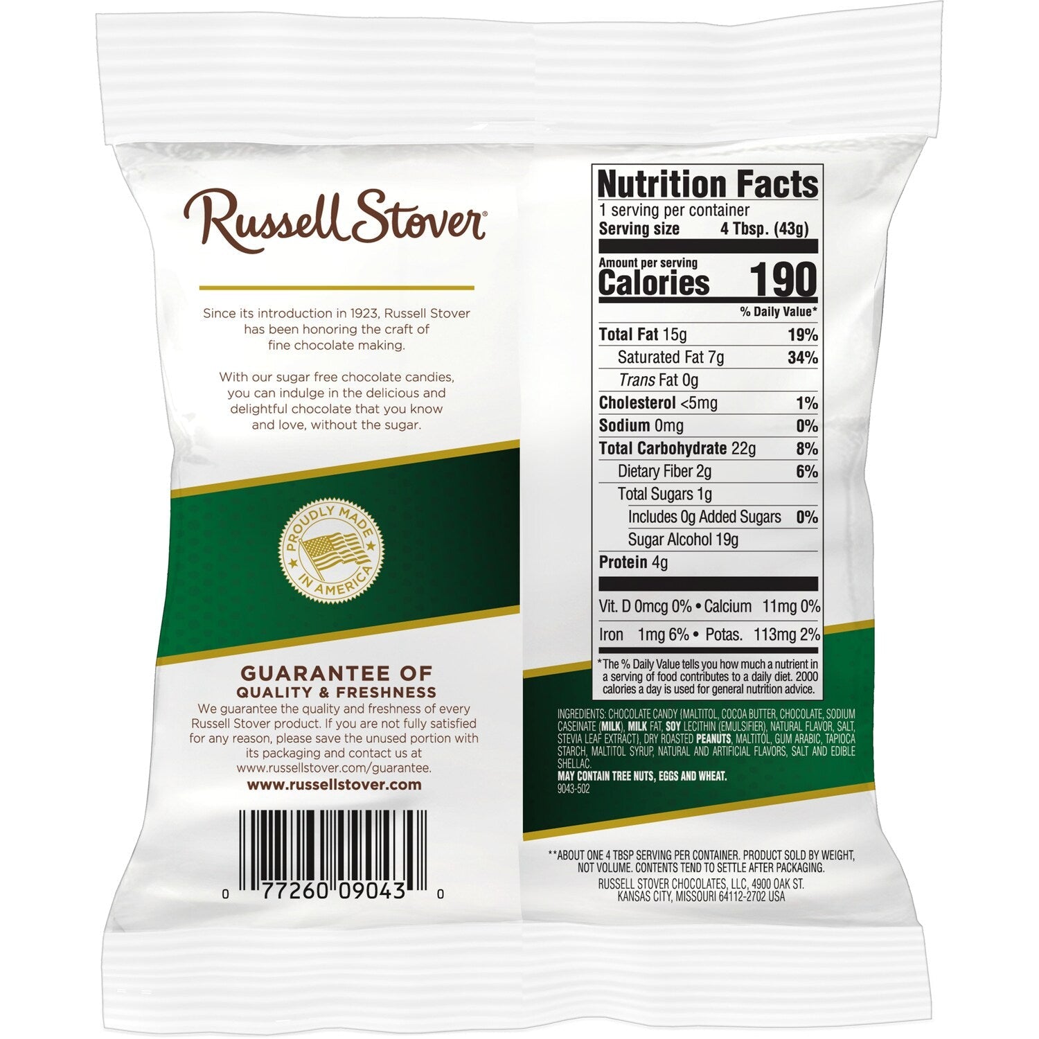 Russell Stover Sugar Free Peanut Chocolate Candy, 1-ct.