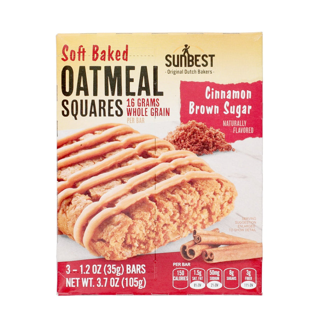 Sunbest Cinnamon Brown Sugar Oatmeal Square Bars, 3-pc Pack.